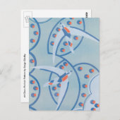 ヴィンテージアールデコジャズポチョワール鳥獣パターン ポストカード (正面/裏面)