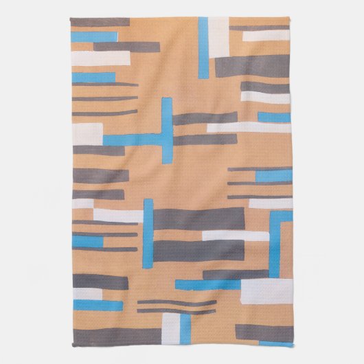 ヴィンテージアールデコジャズ合唱団、幾何学模様 キッチンタオル (縦)