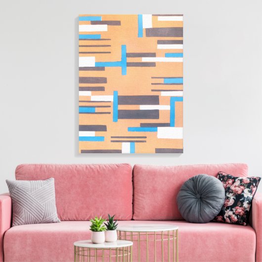 ヴィンテージアールデコジャズ合唱団、幾何学模様 キャンバスプリント (インサイチュ (リビング))