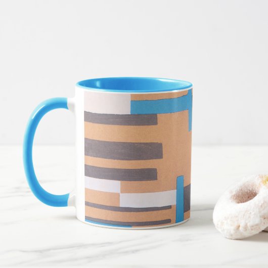 ヴィンテージアールデコジャズ合唱団、幾何学模様 マグカップ (ドーナツ)