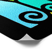 ヴィンテージアールデコステインガラスフローラデザイン ポスター (角)