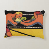 ヴィンテージアールデコスポーツボクシング、ボクサーパンチング アクセントクッション (裏面)