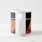 ヴィンテージアールデコスポーツボクシング、ボクサーパンチング ジャンボコーヒーマグカップ (裏面)