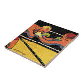 ヴィンテージアールデコスポーツボクシング、ボクサーパンチング タイル (側面)