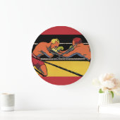 ヴィンテージアールデコスポーツボクシング、ボクサーパンチング ラージ壁時計 (ホーム)