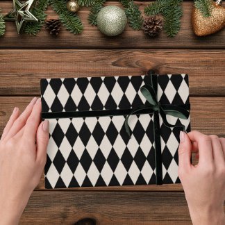 ヴィンテージアールデコダイヤモンドホリデーラッピング紙 ラッピングペーパー