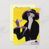 ヴィンテージアールデコティー招待状ハイアフタヌーン 招待状 (正面/裏面)