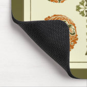 ヴィンテージアールデコデザインリーフパターンマウスパッド マウスパッド (コーナー)