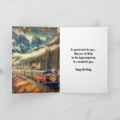 ヴィンテージアールデコトレインブラザー誕生日 カード (内部)