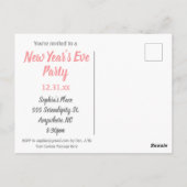 ヴィンテージアールデコニューイヤーイブパーティの招待状 ポストカード (裏面)