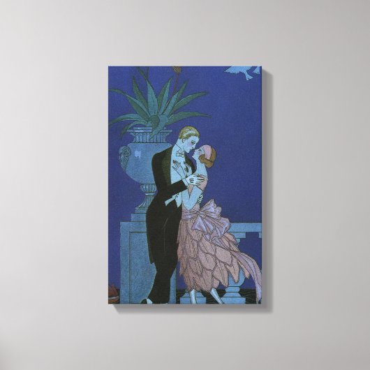 ヴィンテージアールデコニューリュウズ、Oui by George Barbier キャンバスプリント (正面)