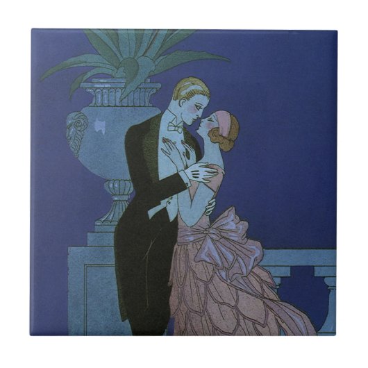 ヴィンテージアールデコニューリュウズ、Oui by George Barbier タイル (正面)