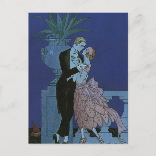 ヴィンテージアールデコニューリュウズ、Oui by George Barbier ポストカード (正面)