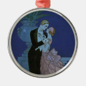 ヴィンテージアールデコニューリュウズ、Oui by George Barbier メタルオーナメント (正面)