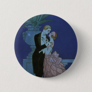 ヴィンテージアールデコニューリュウズ、Oui by George Barbier 缶バッジ