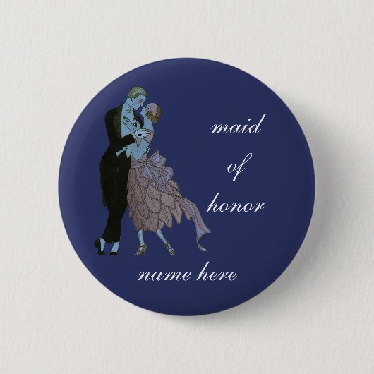 ヴィンテージアールデコニュー結婚リュウズ 缶バッジ (正面)