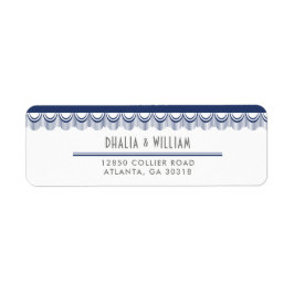 ヴィンテージアールデコネイビーブルー差出人住所 ラベル