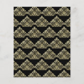 ヴィンテージアールデコバジェットブラック結婚式招待状 (裏面)