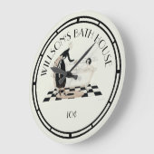 ヴィンテージアールデコバスルームバイジェルダウェジェナー ラージ壁時計 (傾斜)