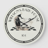 ヴィンテージアールデコバスルームバイジェルダウェジェナー ラージ壁時計 (正面)