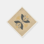 ヴィンテージアールデコバタフライ スタンダードカクテルナプキン (角)