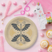 ヴィンテージアールデコバタフライ ペーパープレート (パーティー)