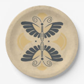 ヴィンテージアールデコバタフライ ペーパープレート (正面)