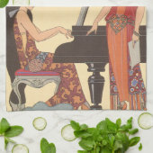 ヴィンテージアールデコピアニストミュージシャン歌手 キッチンタオル (折り畳み)