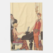 ヴィンテージアールデコピアニストミュージシャン歌手 キッチンタオル (縦)