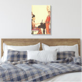 ヴィンテージアールデコピアニストミュージシャン歌手 キャンバスプリント (インサイチュ (寝室))