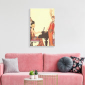 ヴィンテージアールデコピアニストミュージシャン歌手 キャンバスプリント (インサイチュ (リビング))