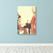 ヴィンテージアールデコピアニストミュージシャン歌手 キャンバスプリント (インサイチュ (ウッドフロア))