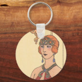 ヴィンテージアールデコピアニストミュージシャン歌手 キーホルダー (正面)