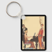 ヴィンテージアールデコピアニストミュージシャン歌手 キーホルダー (正面)