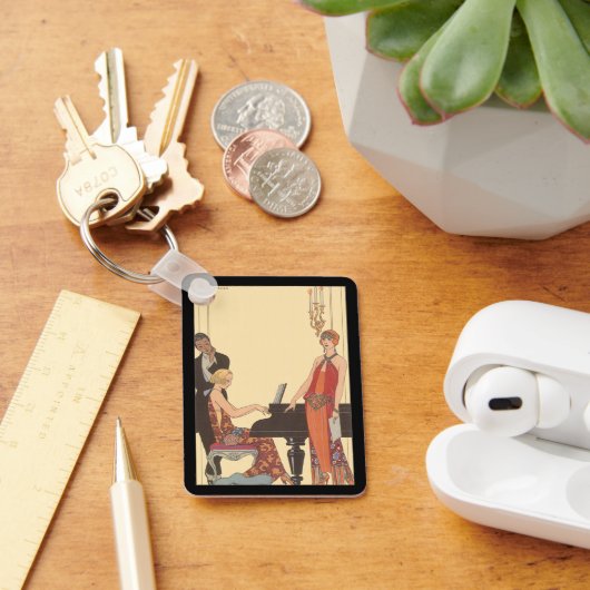 ヴィンテージアールデコピアニストミュージシャン歌手 キーホルダー (デスク)