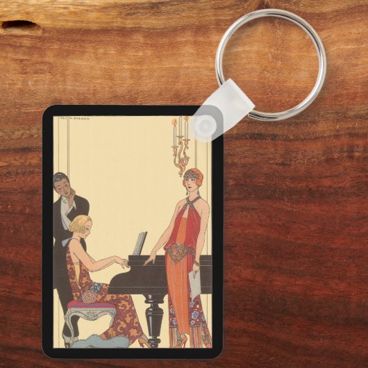 ヴィンテージアールデコピアニストミュージシャン歌手 キーホルダー (裏面)