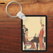 ヴィンテージアールデコピアニストミュージシャン歌手 キーホルダー (正面)