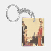 ヴィンテージアールデコピアニストミュージシャン歌手 キーホルダー (正面左)