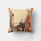 ヴィンテージアールデコピアニストミュージシャン歌手 クッション (裏面)