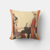 ヴィンテージアールデコピアニストミュージシャン歌手 クッション (正面)