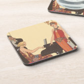 ヴィンテージアールデコピアニストミュージシャン歌手 コースター (左側)