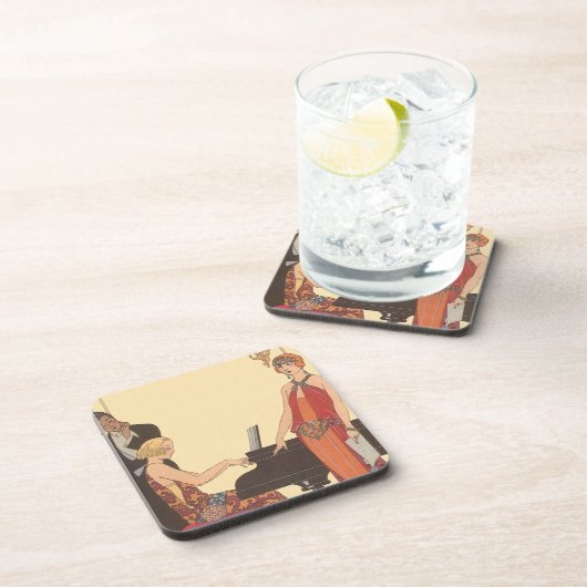 ヴィンテージアールデコピアニストミュージシャン歌手 コースター (右側)