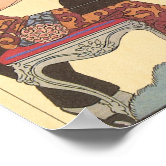 ヴィンテージアールデコピアニストミュージシャン歌手 ポスター (角)