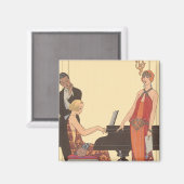 ヴィンテージアールデコピアニストミュージシャン歌手 マグネット (正面/裏面)