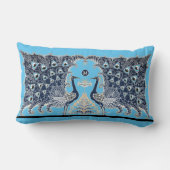 ヴィンテージアールデコピーコックとモノグラム ランバークッション (裏面)