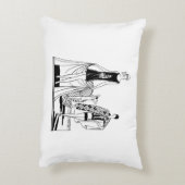 ヴィンテージアールデコファッショナブル・レディース・アット・ザ・ビーチ アクセントクッション (裏面(縦))