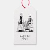 ヴィンテージアールデコファッショナブル・レディース・アット・ザ・ビーチ ギフトタグ (正面)