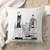 ヴィンテージアールデコファッショナブル・レディース・アット・ザ・ビーチ クッション (ブランケット)