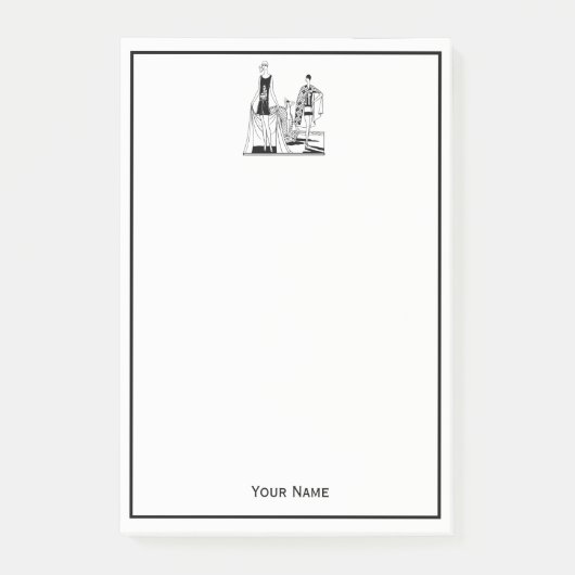 ヴィンテージアールデコファッショナブル・レディース・アット・ザ・ビーチ ポストイット (正面)