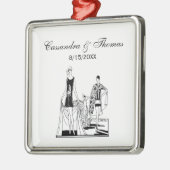 ヴィンテージアールデコファッショナブル・レディース・アット・ザ・ビーチ メタルオーナメント (左)